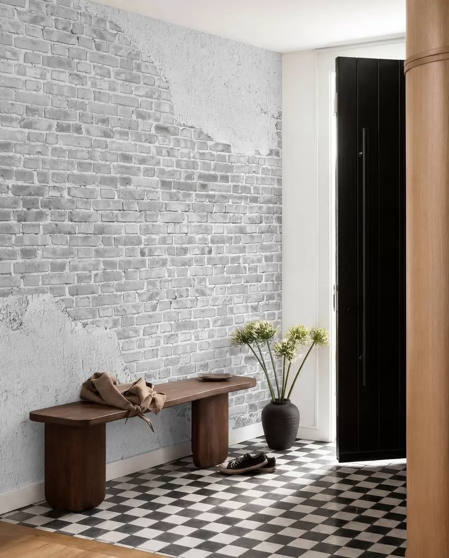 fototapet Model, cărămidă și font u53029