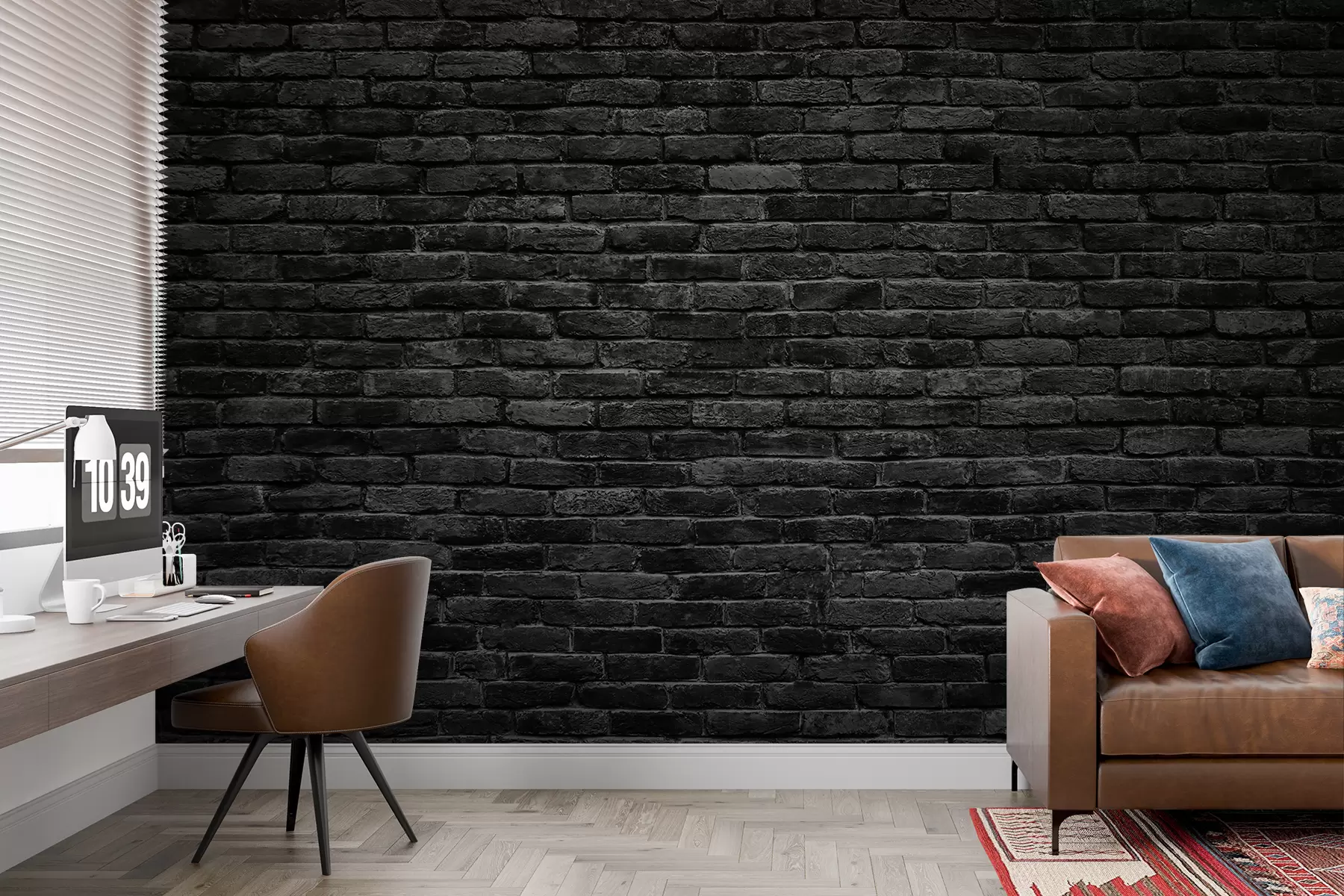 fototapet Tapet negru de cărămidă u53027