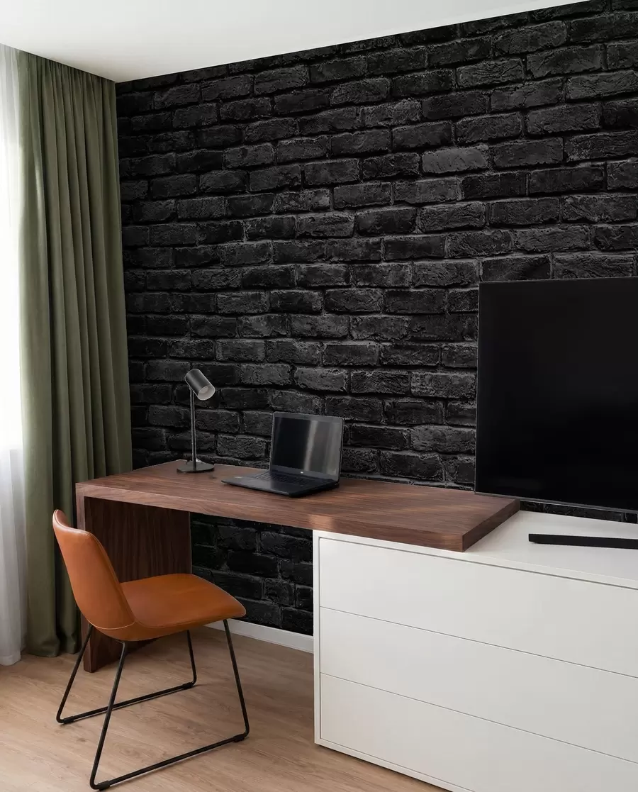 fototapet Tapet negru de cărămidă u53027
