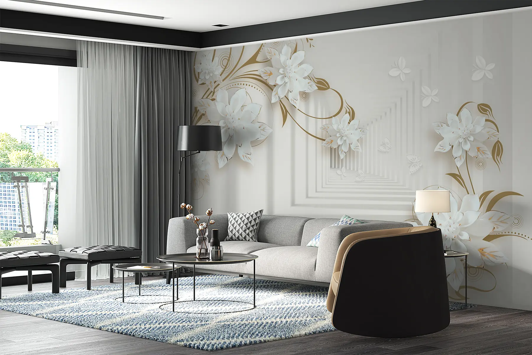 fototapet Flori în tunel u21861