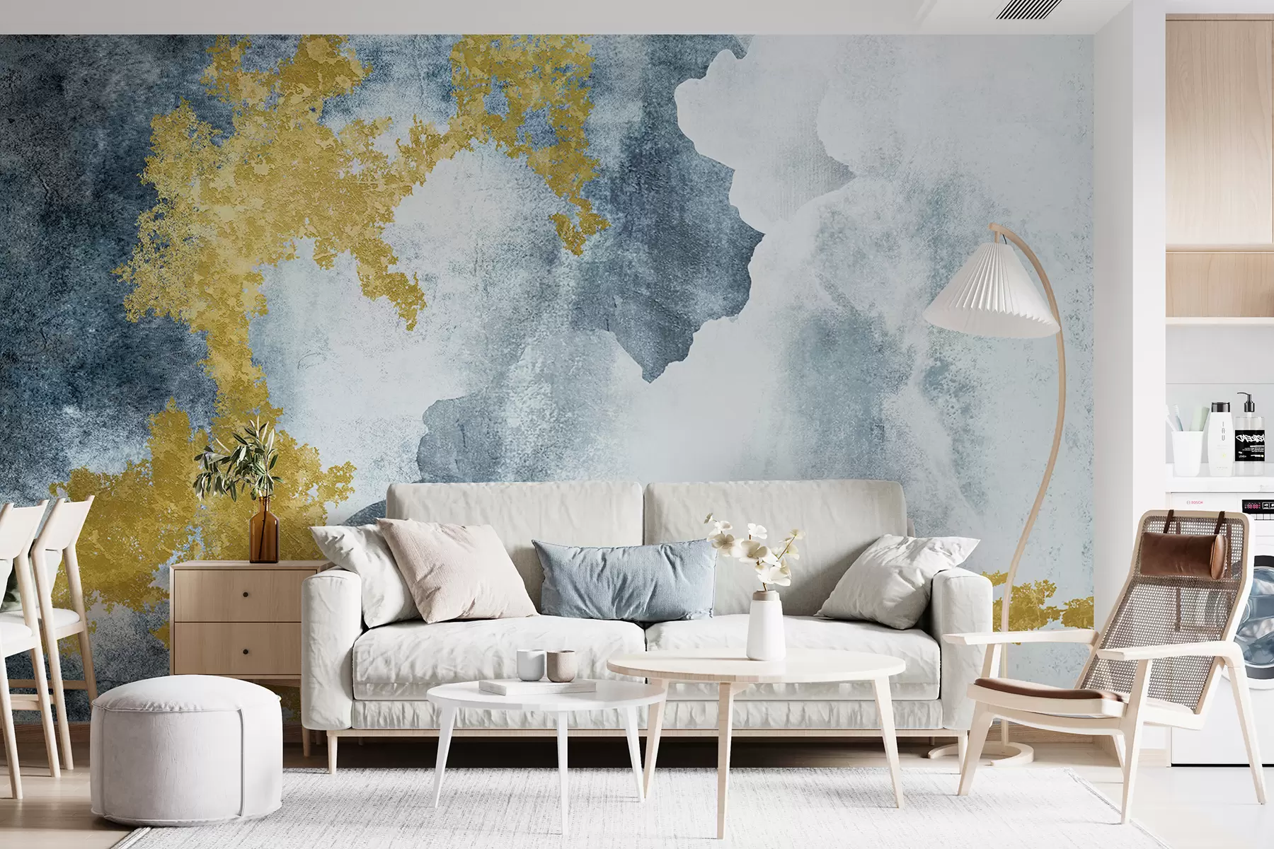 fototapet Beton gri perete vechi cu fisuri u40833