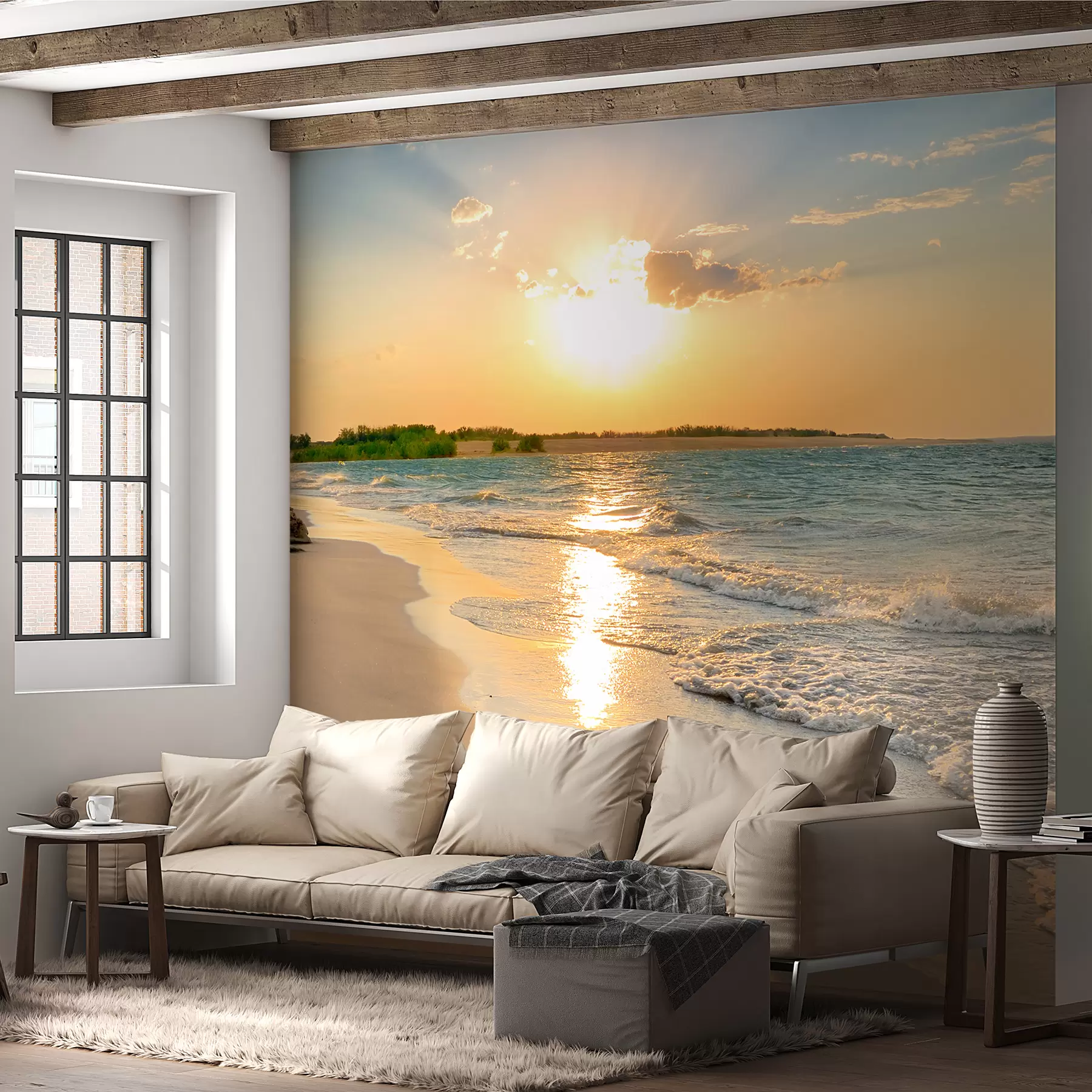 fototapet Apus de soare pe coasta mării u53408
