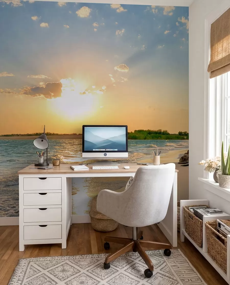 fototapet Apus de soare pe coasta mării u53408