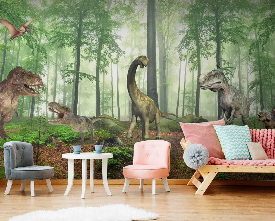 fototapet Dinozauri în pădure u60039
