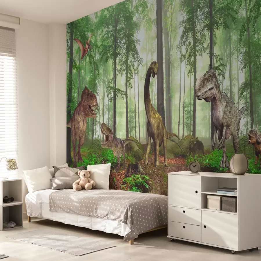 fototapet Dinozauri în pădure u60039