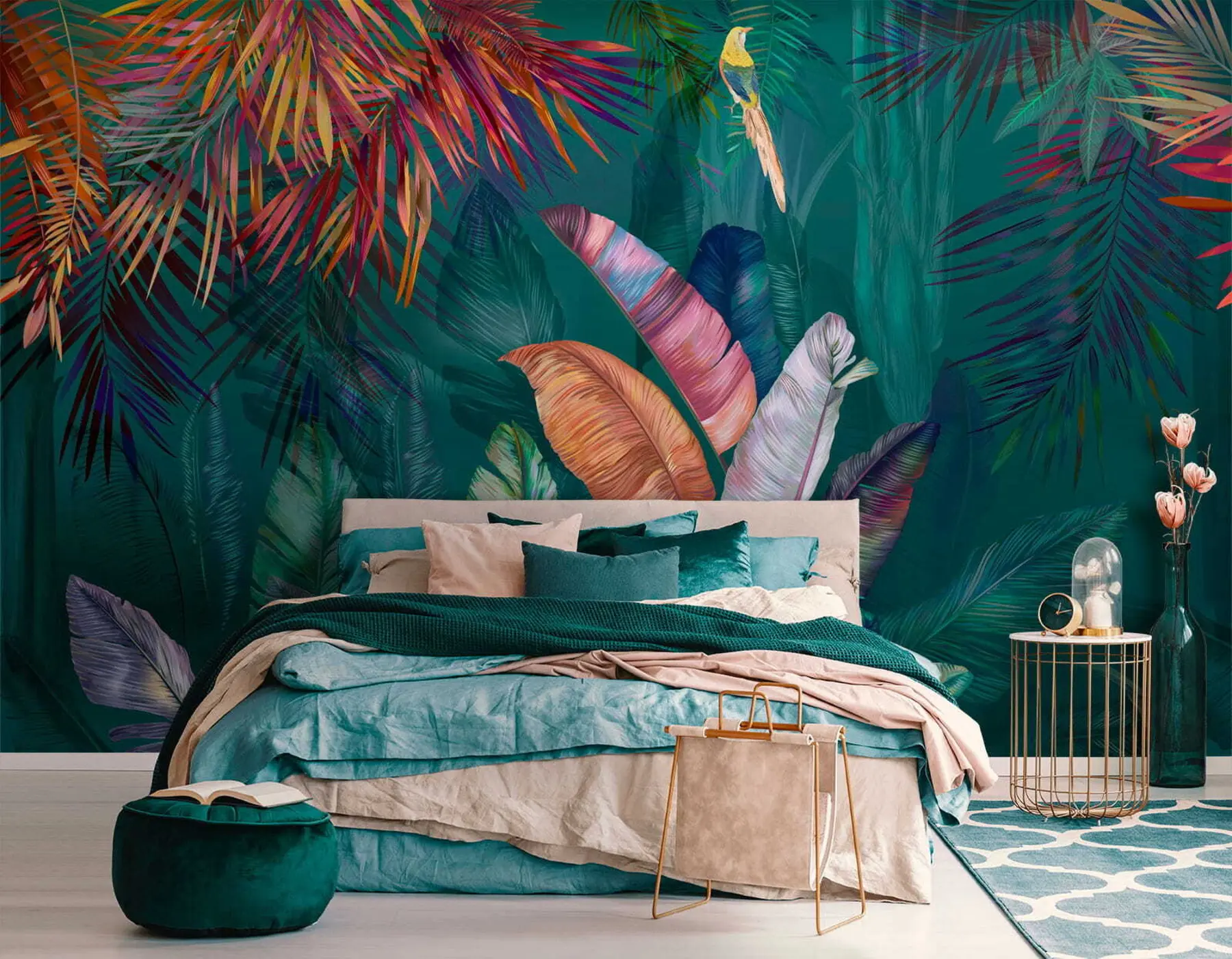fototapet Coronament tropical pictat u60120