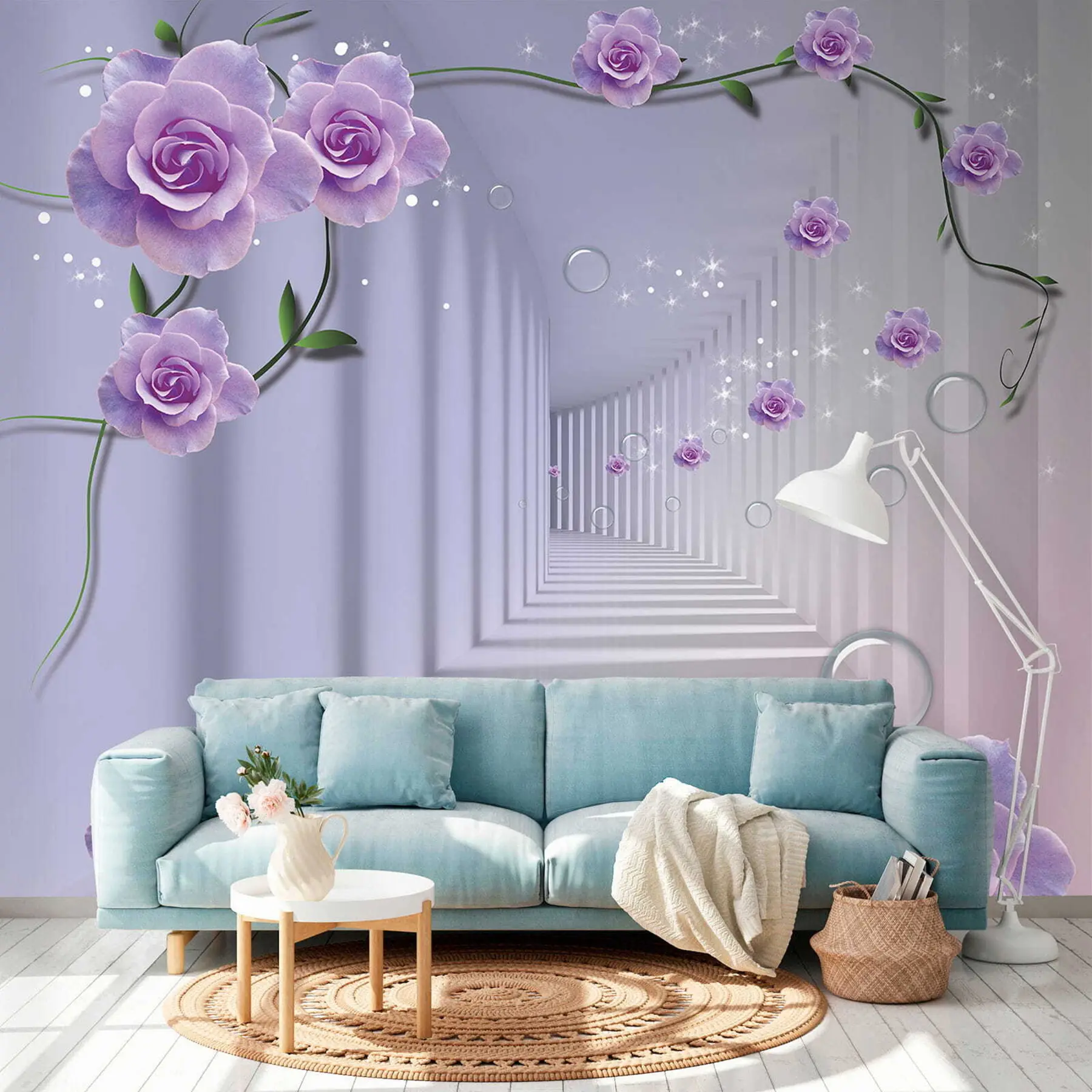 fototapet Floare, violet și petală u60194