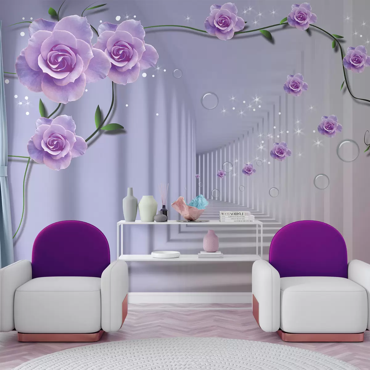 fototapet Floare, violet și petală u60194