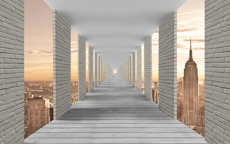 fototapet Tunel cu vedere la New York u59788