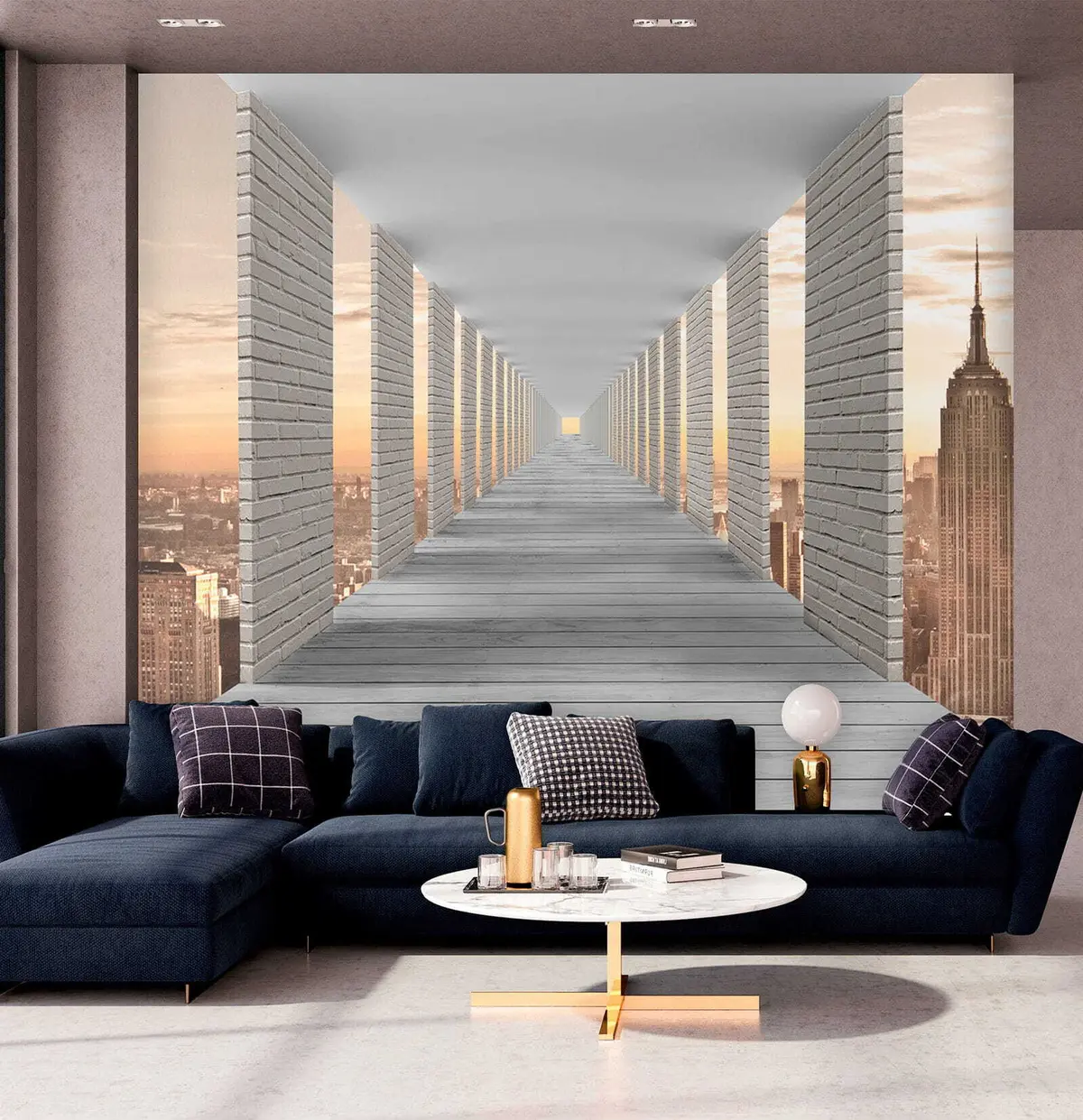 fototapet Tunel cu vedere la New York u59788