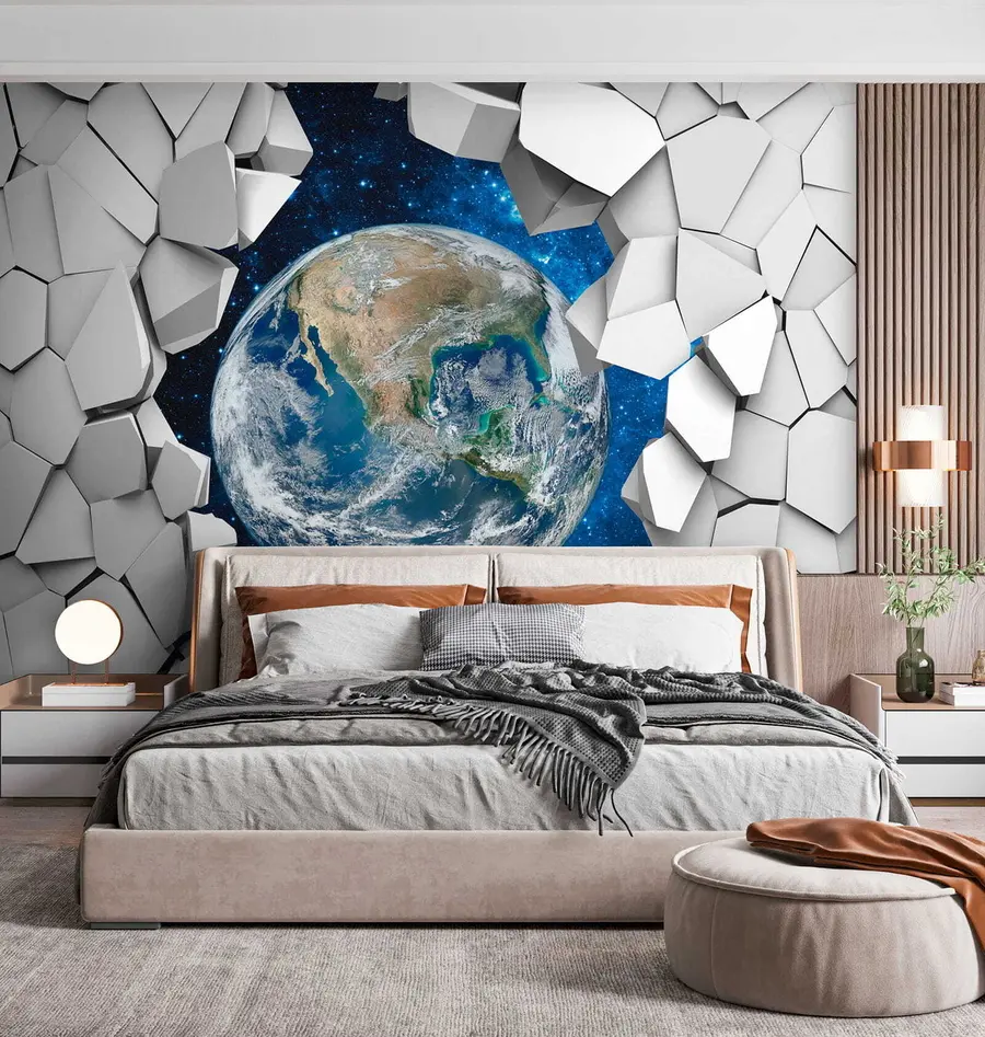 fototapet perete și planetă 3D u77808
