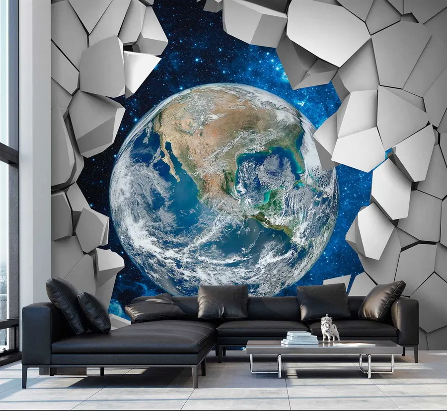 fototapet perete și planetă 3D u77808