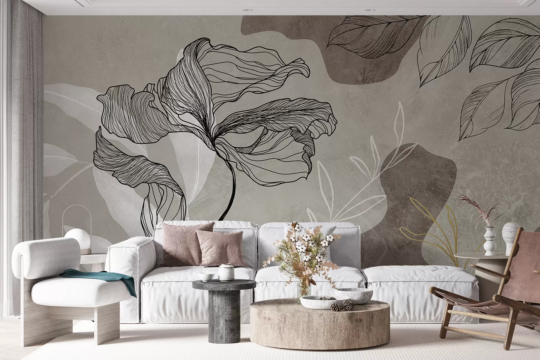 fototapet Plante în stil boho u71303