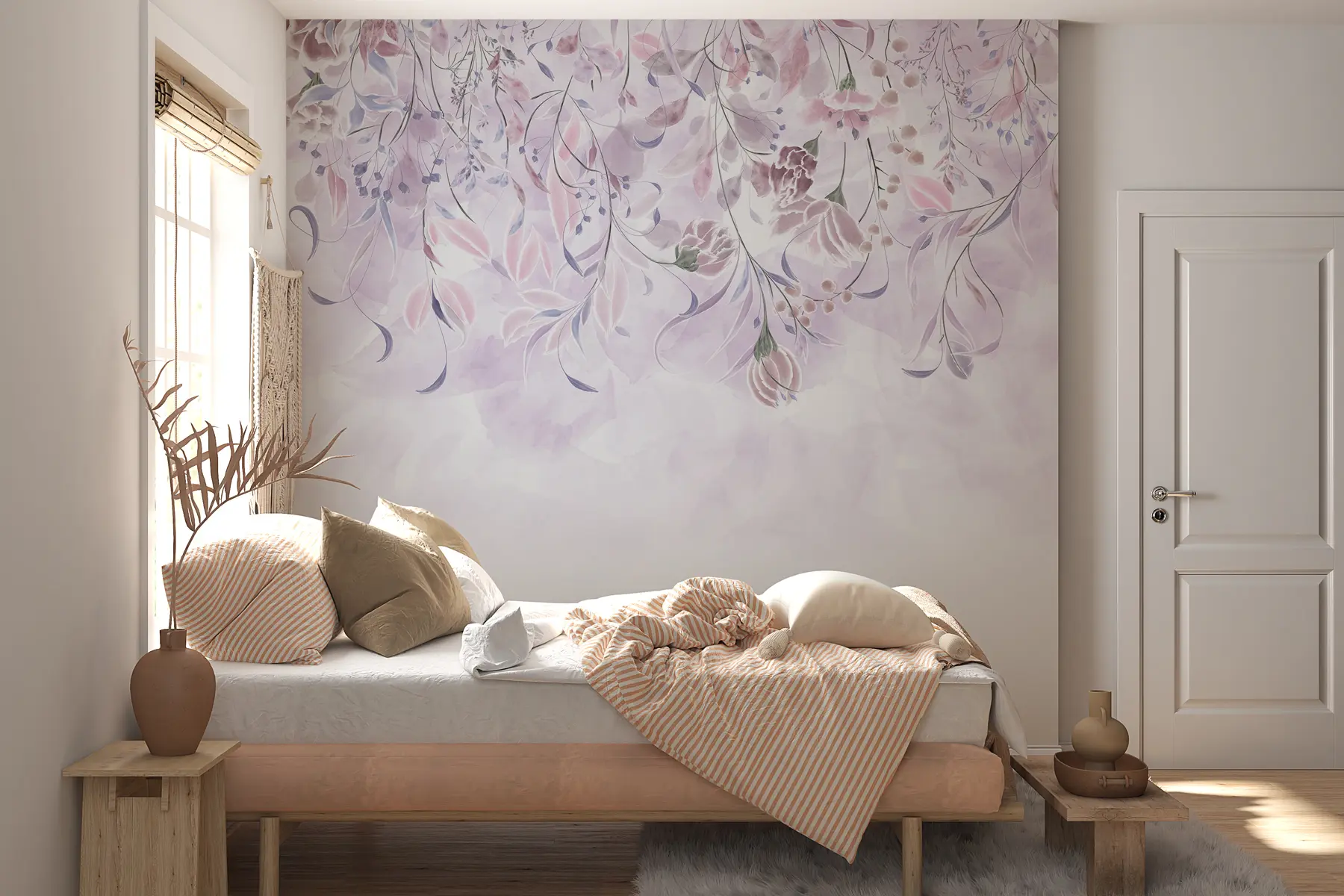 fototapet Flori delicate în culori mov w00072