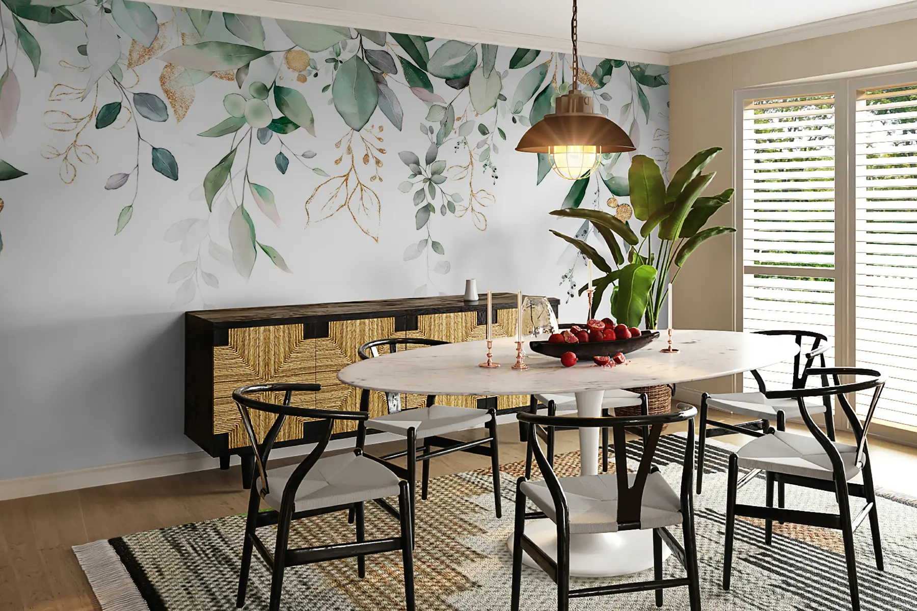 fototapet Hanging frunze de eucalipt pe un fundal alb u95506d2