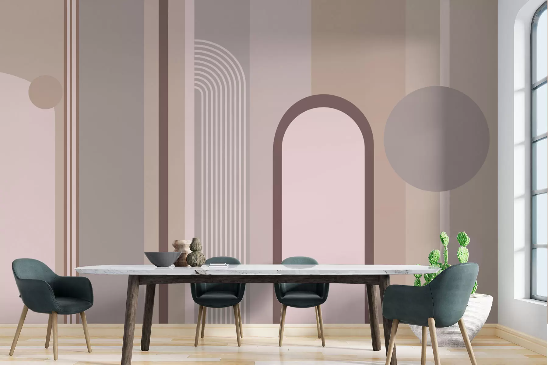 fototapet Tapet geometric în culori moi w00466v2