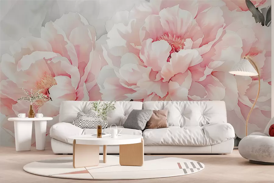 fototapet Flori roz mari și delicate w00870