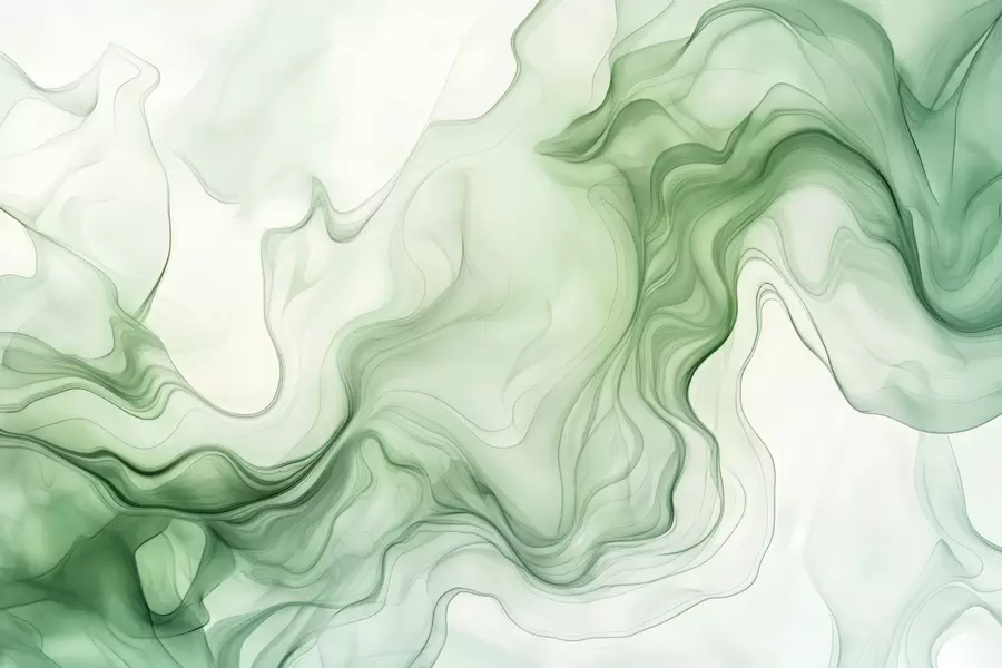 fototapet Valuri abstracte verzi pe un fundal deschis w01185