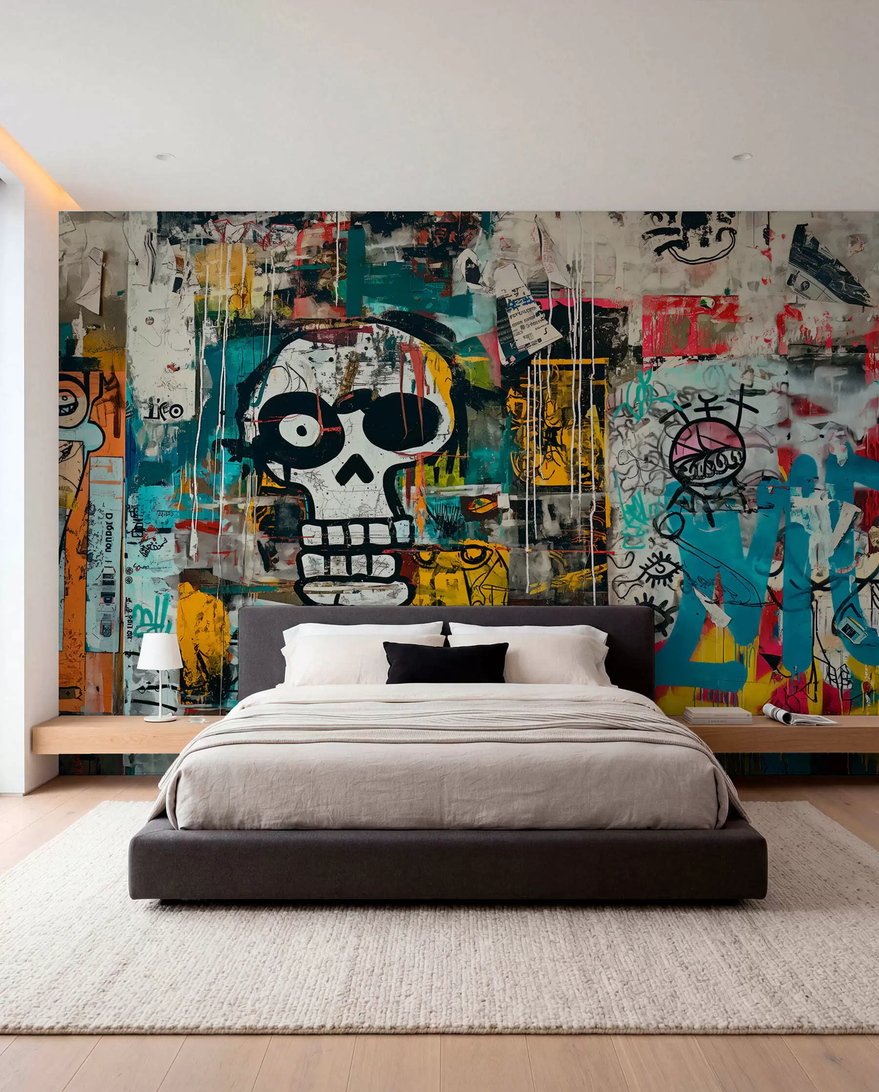 fototapet Craniu în graffiti w01187