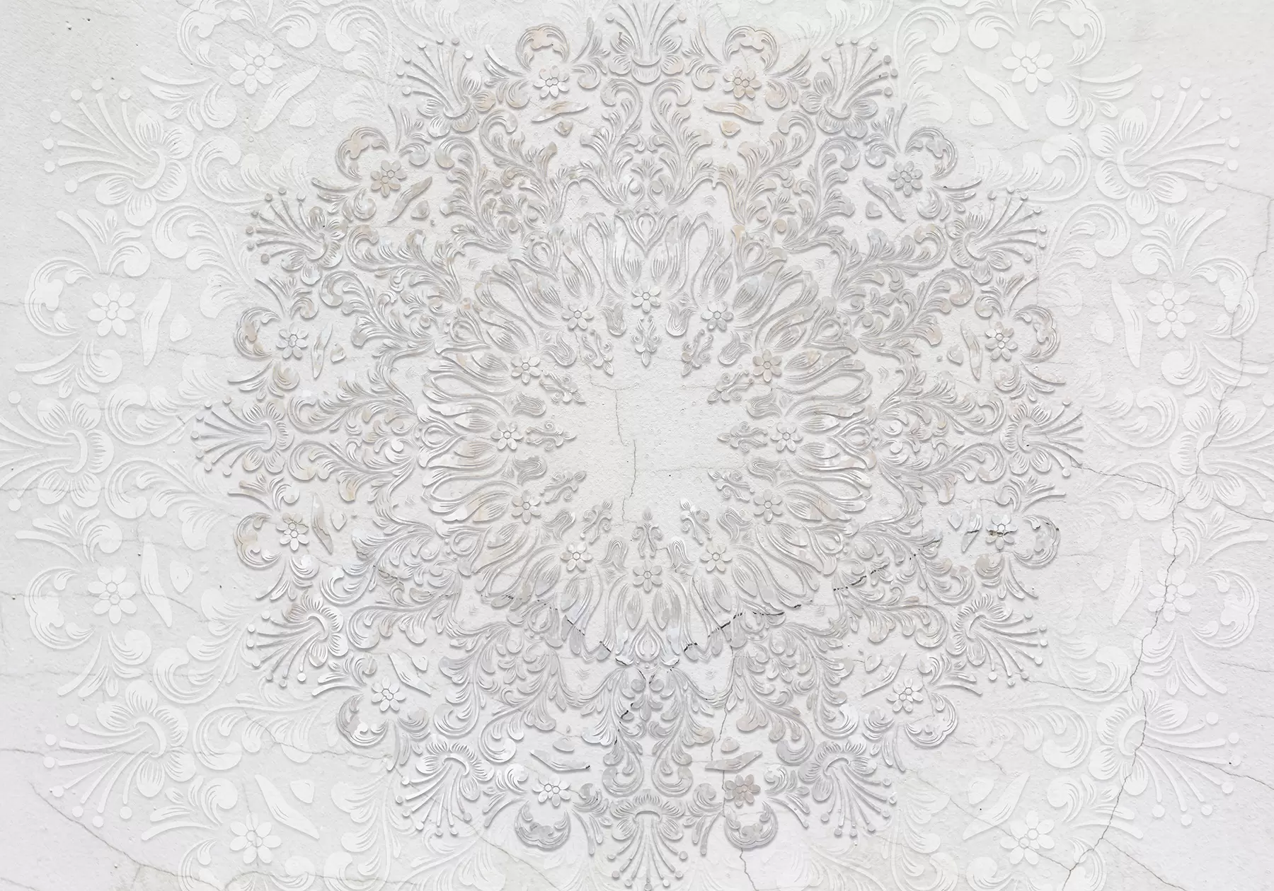 fototapet Un imprimeu mandala foarte detaliat care creează un design frumos și delicat de dantelă w01249