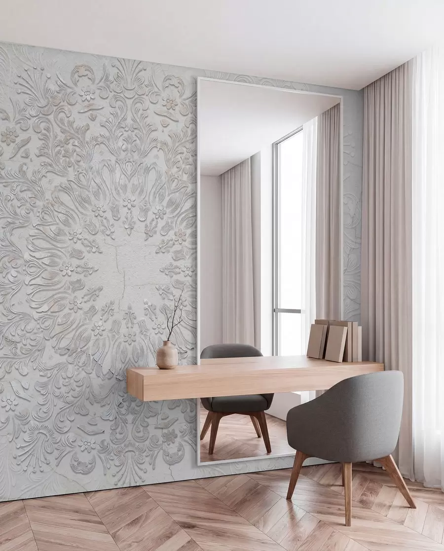 fototapet Un imprimeu mandala foarte detaliat care creează un design frumos și delicat de dantelă w01249