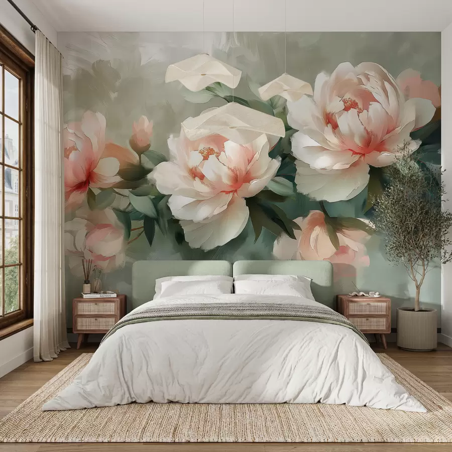 fototapet Un fundal floral frumos, moale și visător w07947