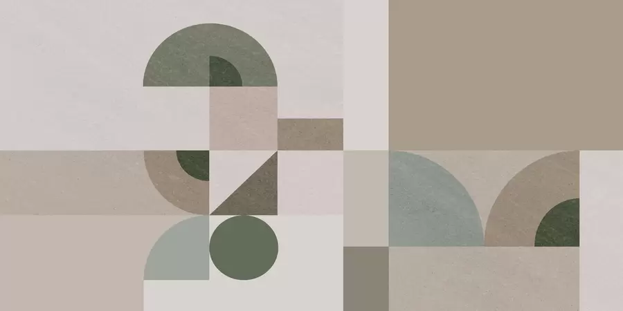 fototapet Geometrie abstractă texturată în stil Art Deco în nuanțe de bej, maro și verde w08049