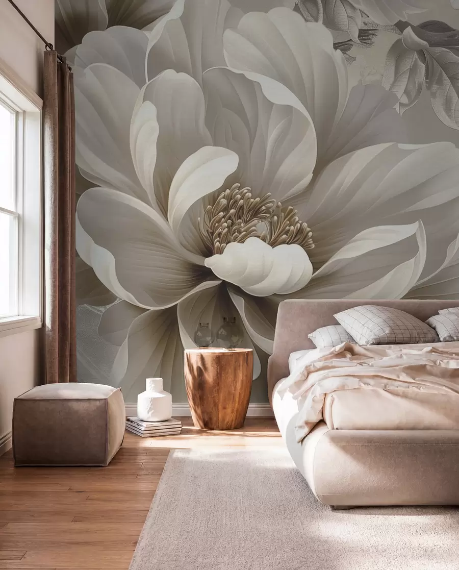 fototapet Floare crem și volute w08181v2