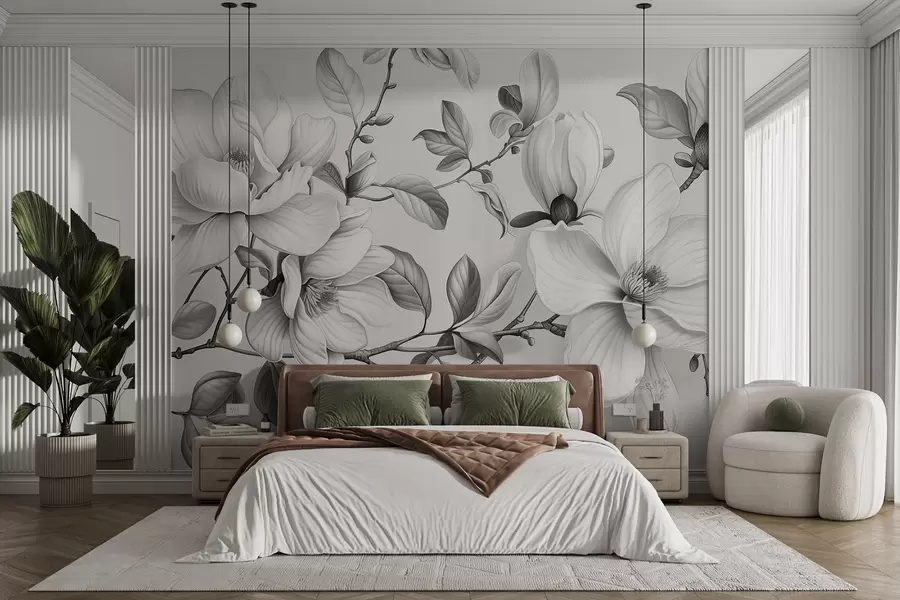 fototapet Eleganță monocromă magnolie w01429
