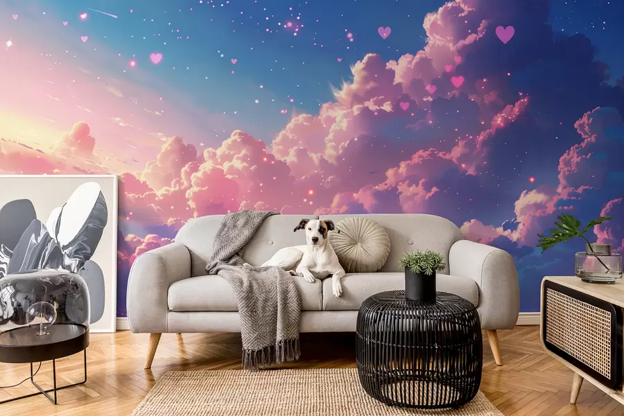 fototapet Cer magic cu inimioare w01487