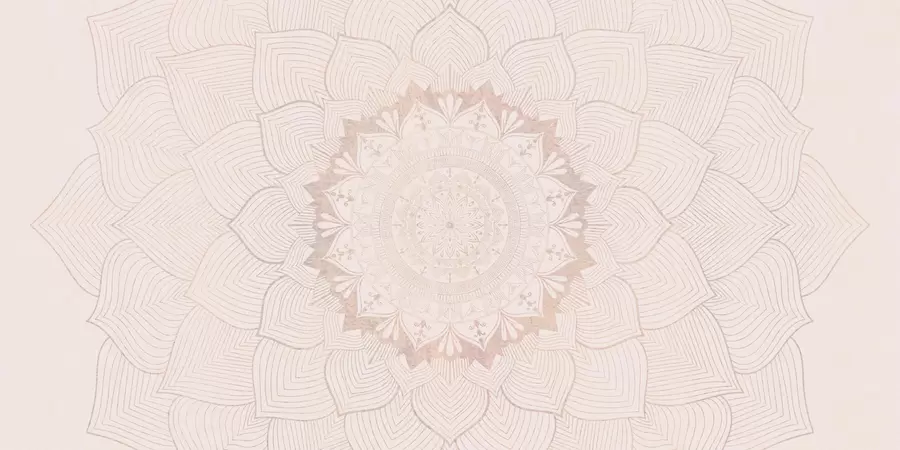 fototapet Mandala rotundă, tapet pentru spațiul de yoga sau pentru a armoniza spațiul personal. Mandala de perete în culori pastelate calde pe un fundal neregulat texturat w01088