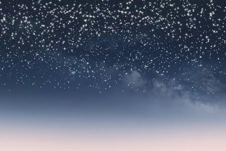fototapet Cer de noapte înstelat, gradient roz, cosmic, constelații w01797