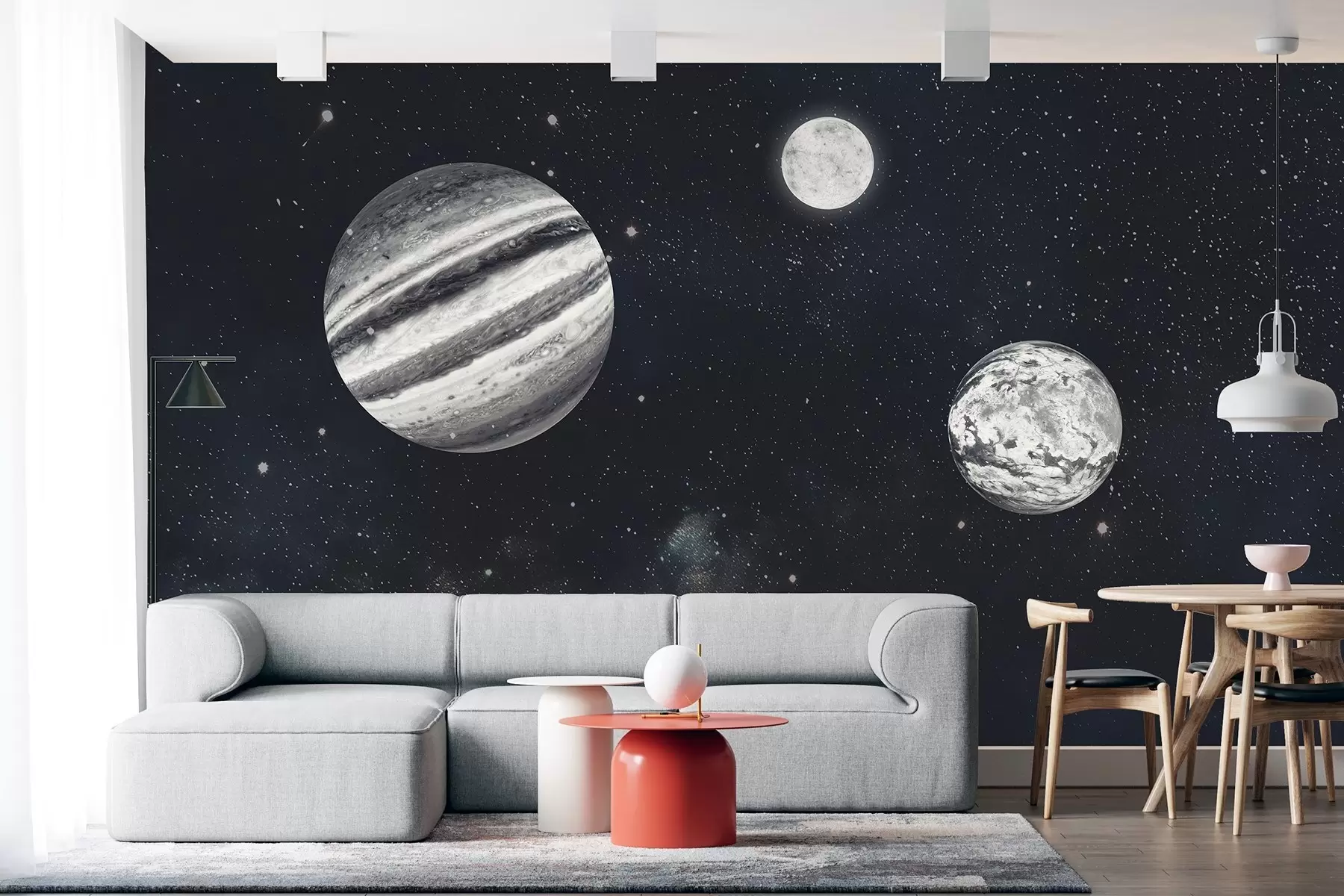 fototapet Spațiu cosmic cu stele și plante w01799