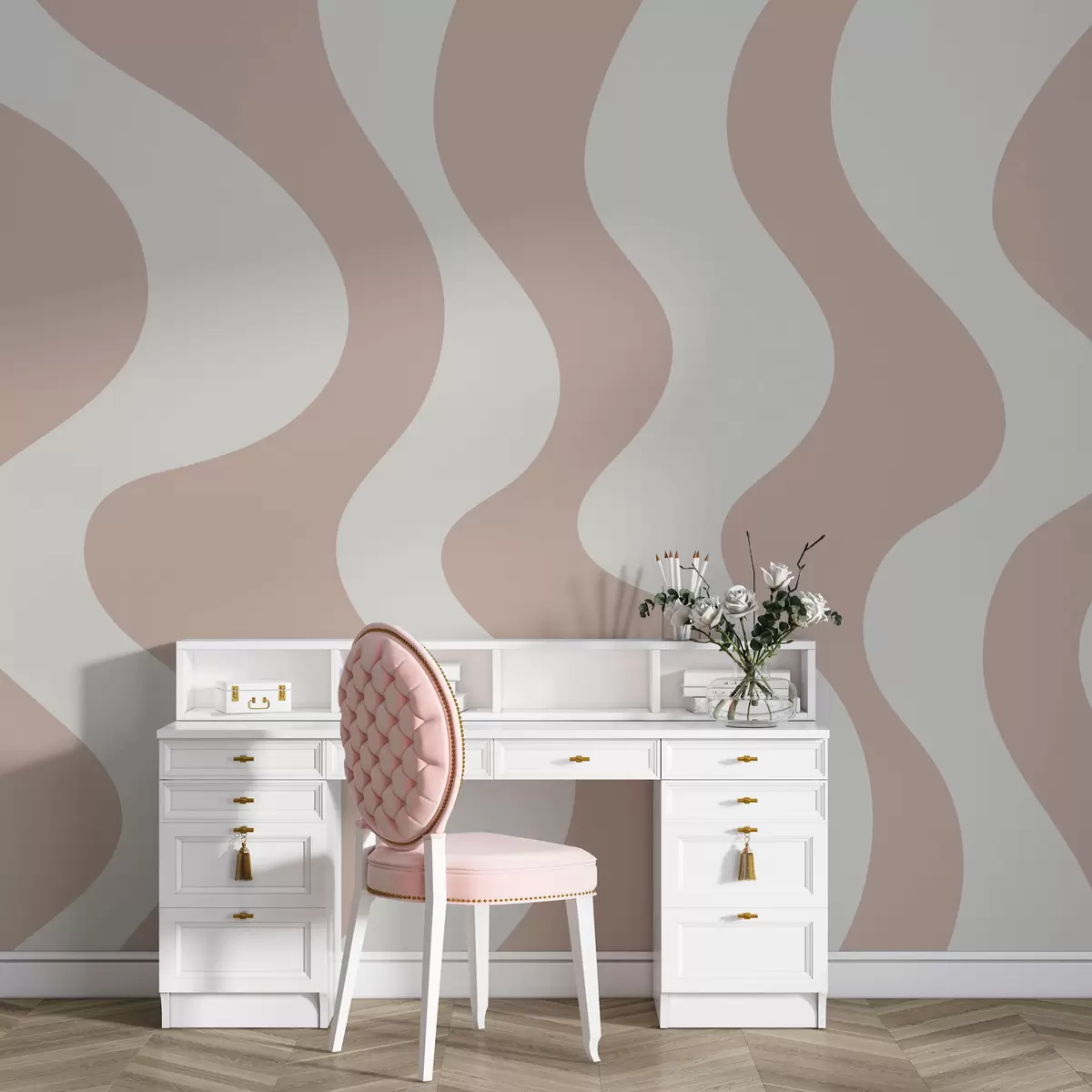 fototapet Linii roz sinuoase w01833v1