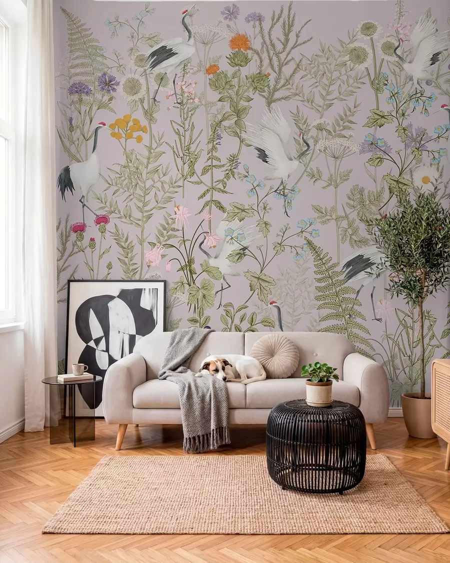 fototapet Macarale elegante în mijlocul florilor vibrante w00380v3