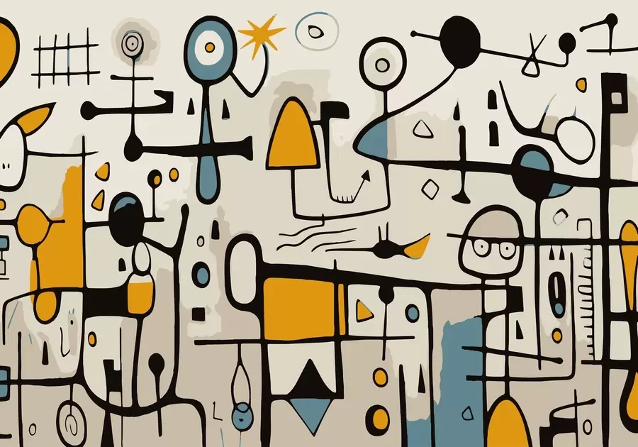 fototapet Artă abstractă cu forme geometrice în stil Art Nouveau w02029