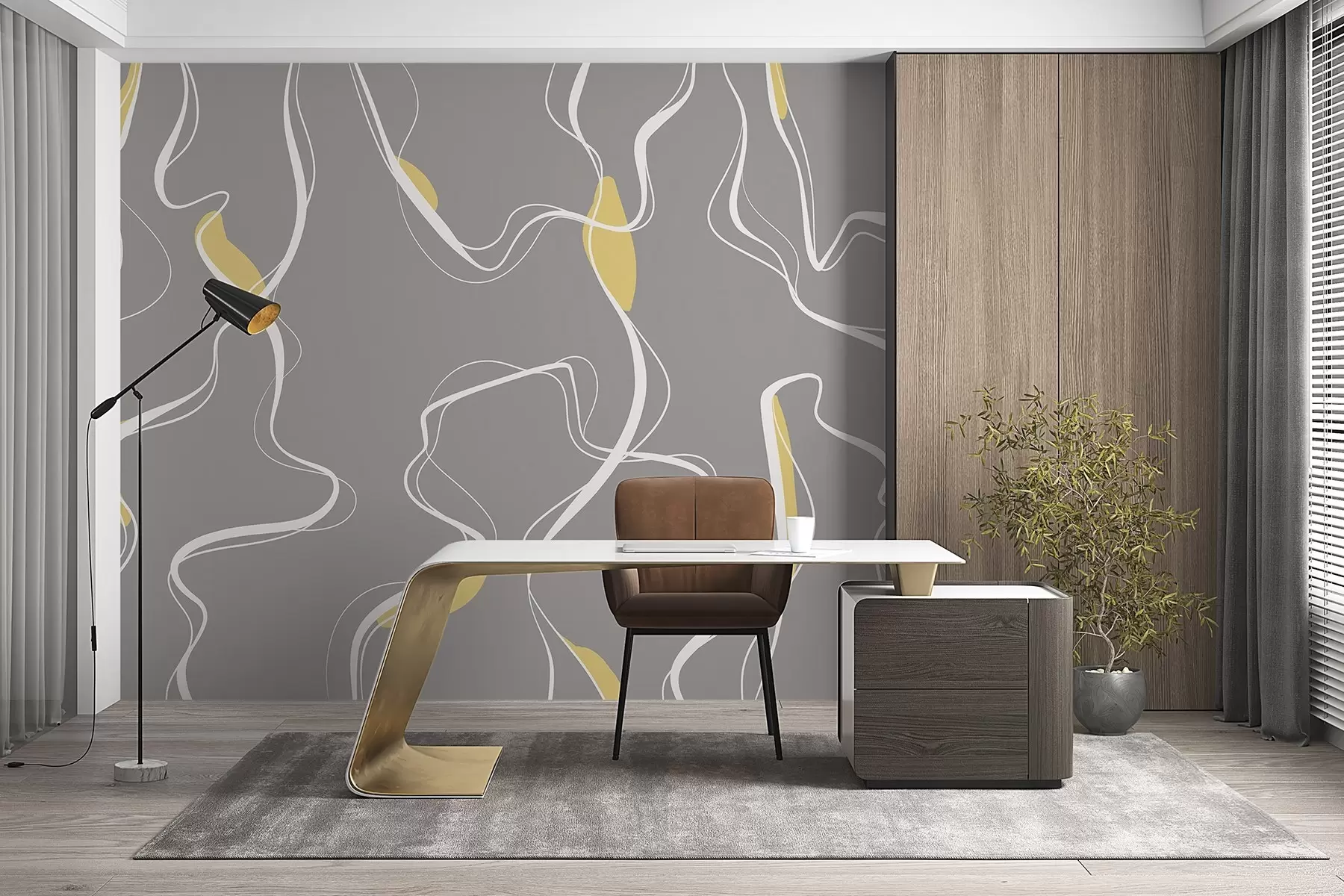 fototapet Linii abstracte în schema de culori moale u99659v1