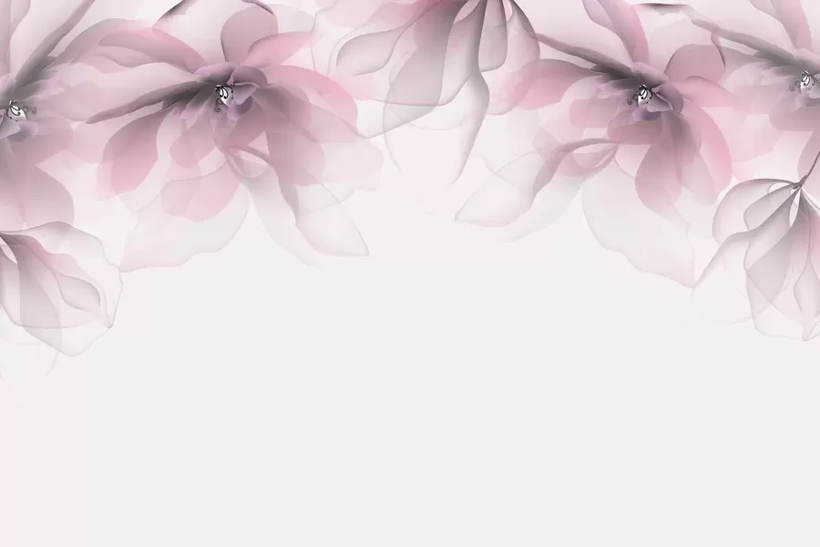 fototapet flori mari translucide roz pe vârf w02093