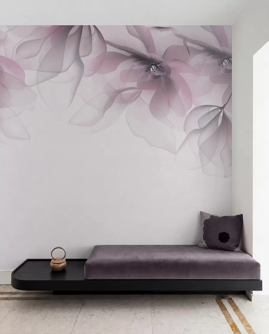 fototapet flori mari translucide roz pe vârf w02093