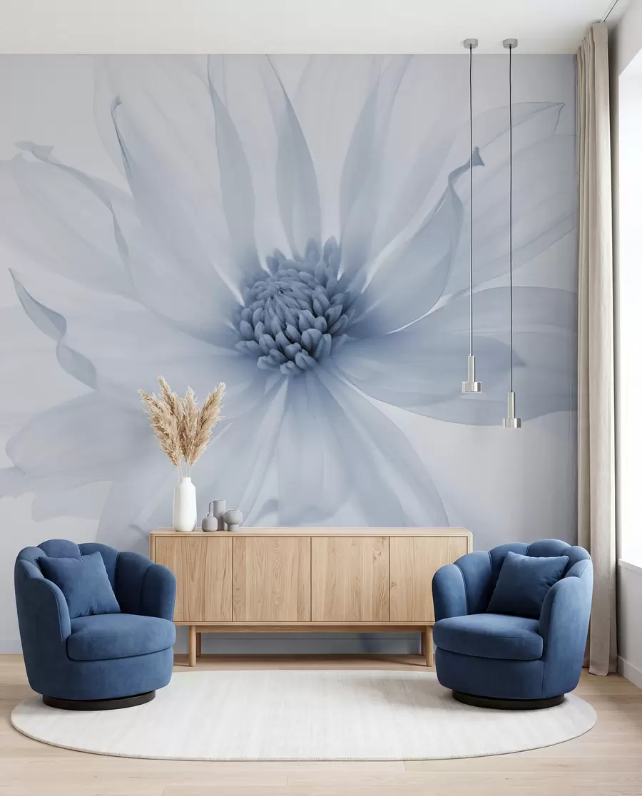 fototapet Floare albastră delicată pe un fundal deschis w02077