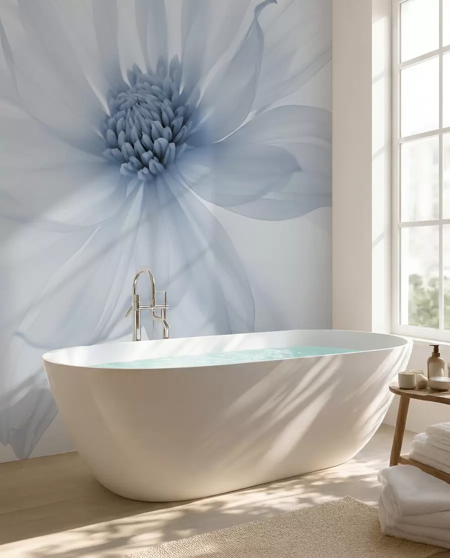 fototapet Floare albastră delicată pe un fundal deschis w02077