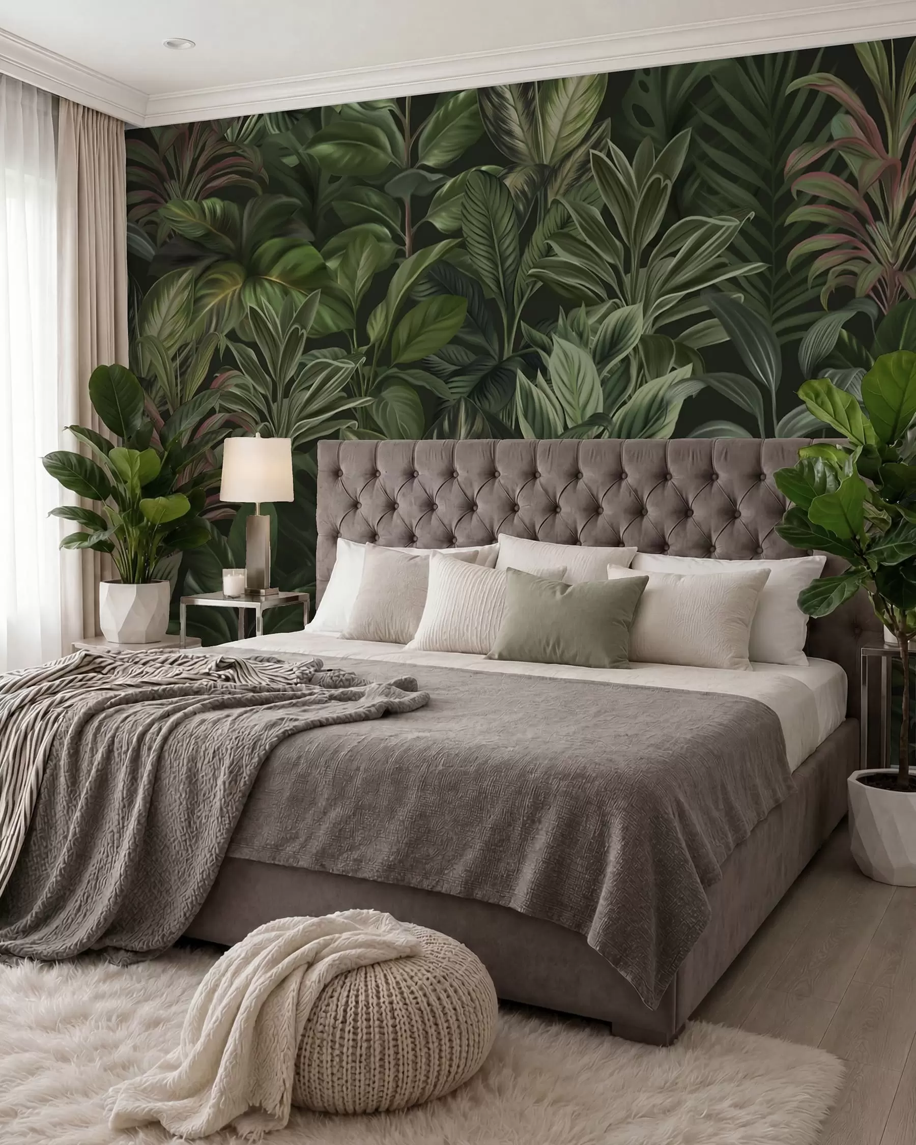 fototapet Frunziș tropical verde gros w02126