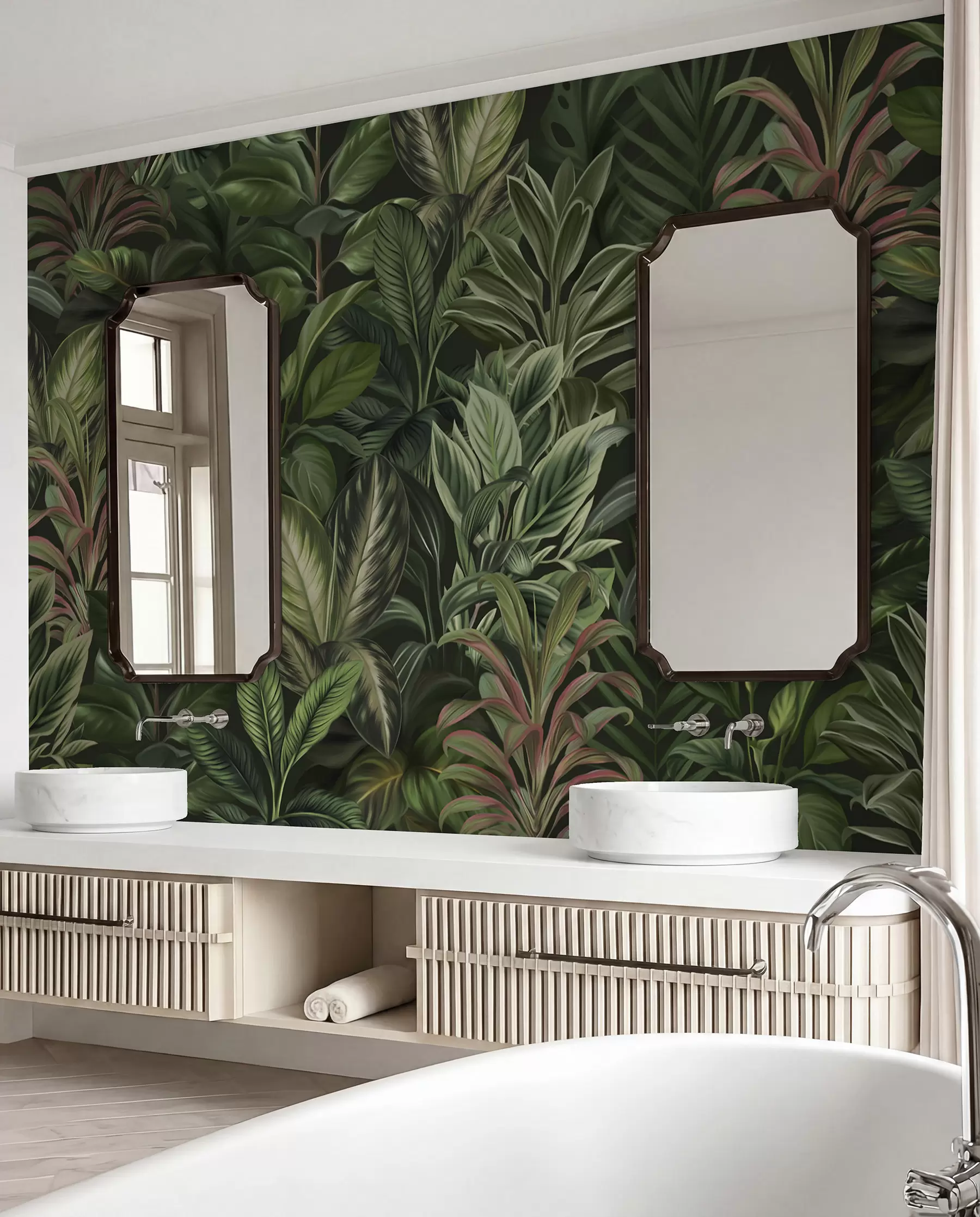 fototapet Frunziș tropical verde gros w02126