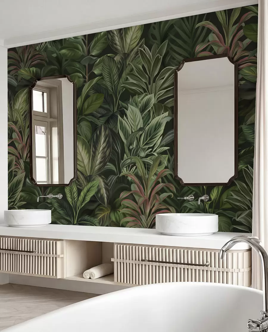 fototapet Frunziș tropical verde gros w02126