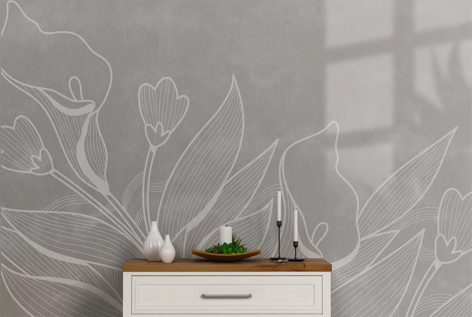 fototapet Schiță de flori w02220