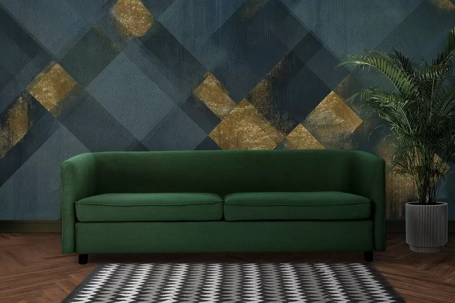 fototapet geometrie modernă într-un stil luxos cu o nuanță de smarald w02340v1