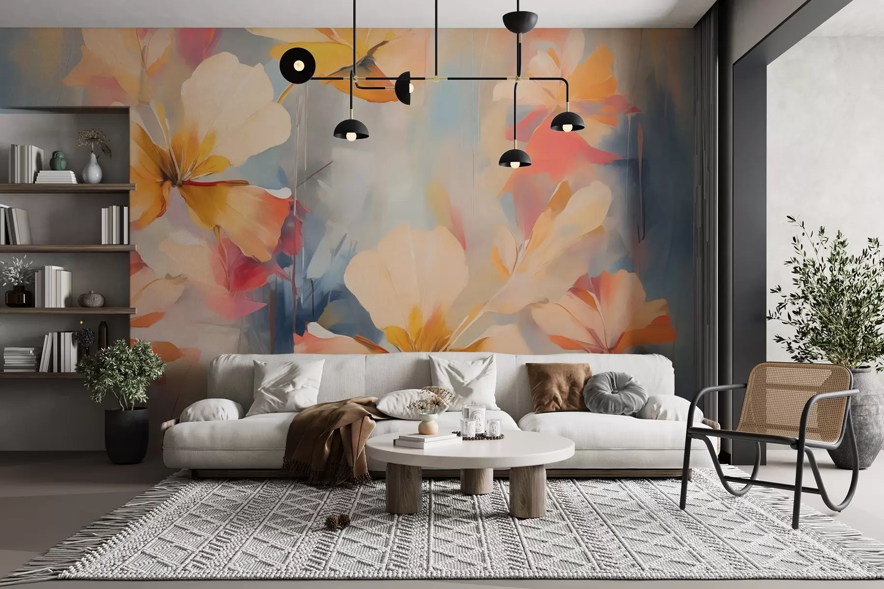 fototapet Flori abstracte imitație pictura w02327