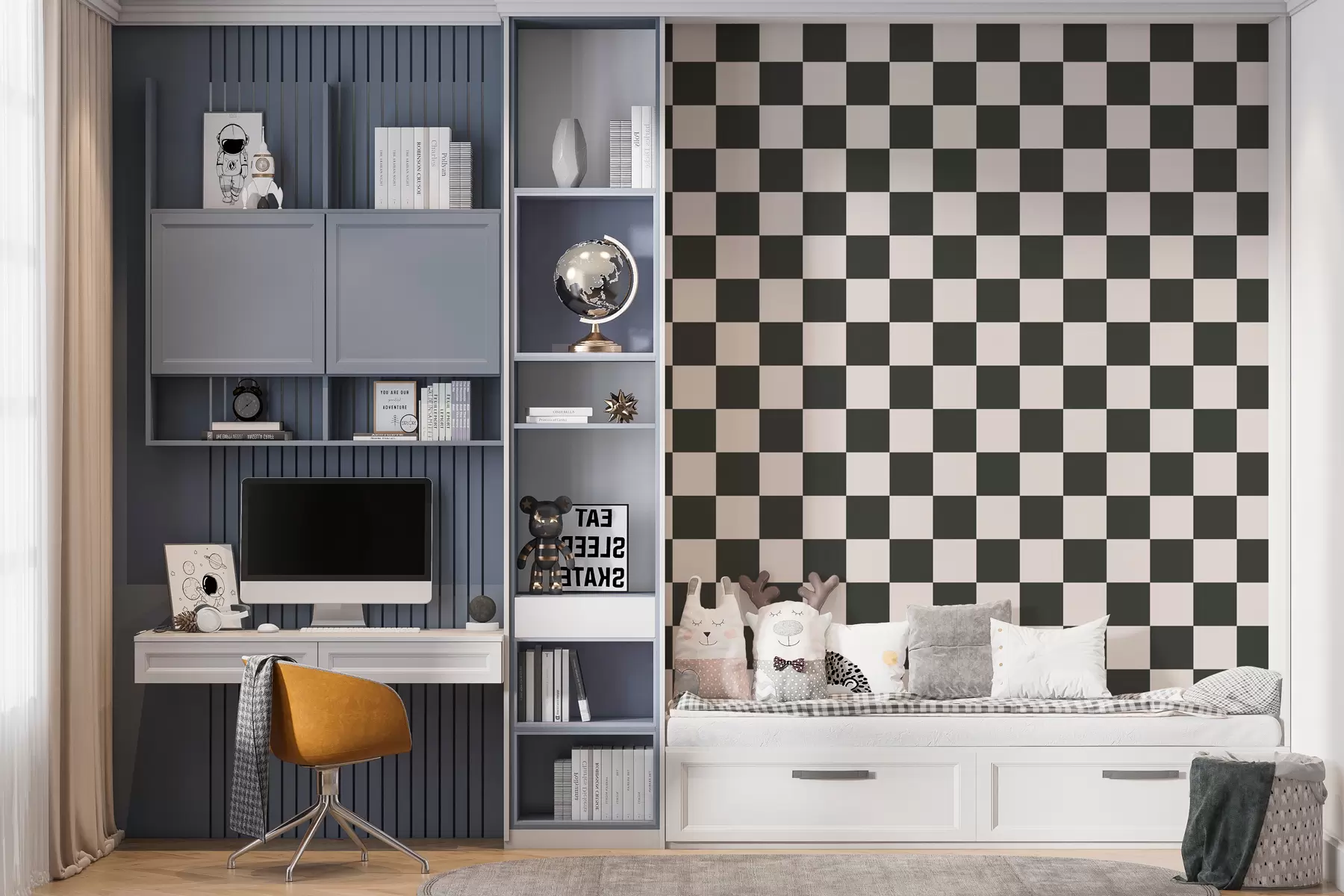 fototapet Tapet geometric în alb și negru w01922