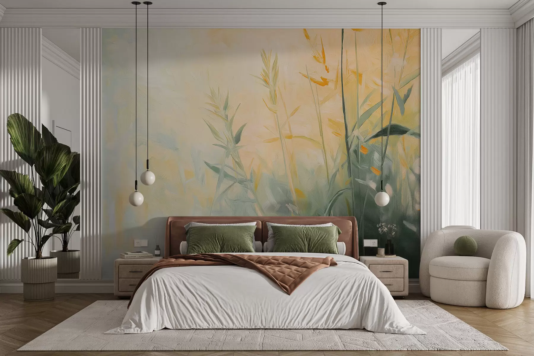 fototapet Trestie abstractă în stilul picturii acrilice w08457