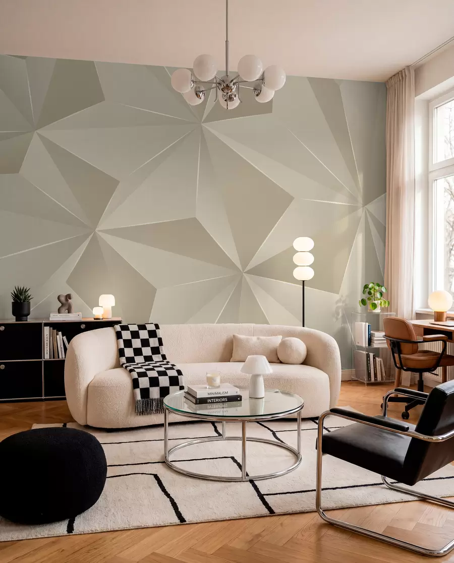 fototapet Relief geometric bej u42449